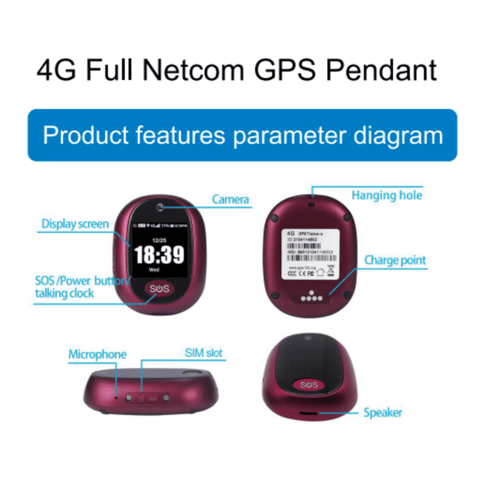 Corricare 4G Full Netcome GPS Pendant