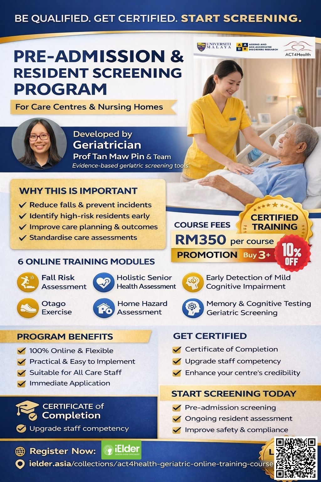 Upskill Your Care Team: Geriatric Screening & Assessment Training from RM350