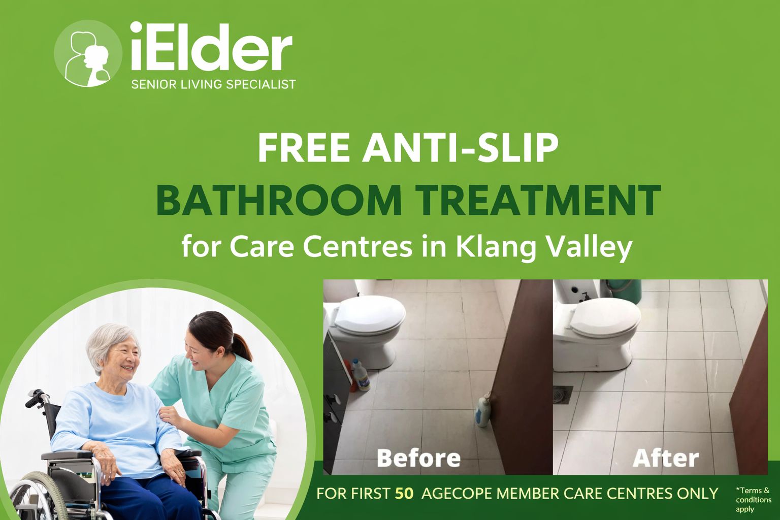 CSR:Free Anti-Slip Bathroom Treatment for Care Centres in Klang Valley