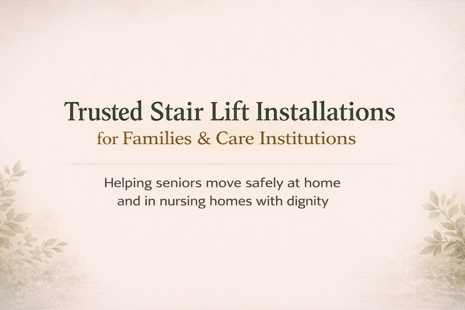 Senior woman safely using stair lift at home with family support - elderly mobility solution for aging in place