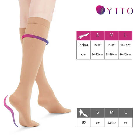 1020 | Moderate Compression Socks, Opaque, V-Line | FYTTO