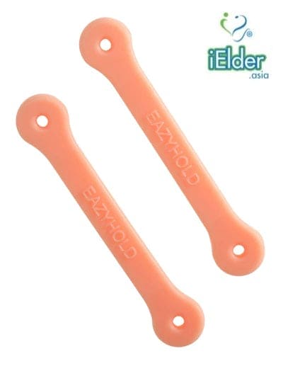 EazyHold Silicone Adaptive Aid for Individuals with Limited Hand Mobility, Cerebral Palsy, Stroke. (Orange Two Pack 5")