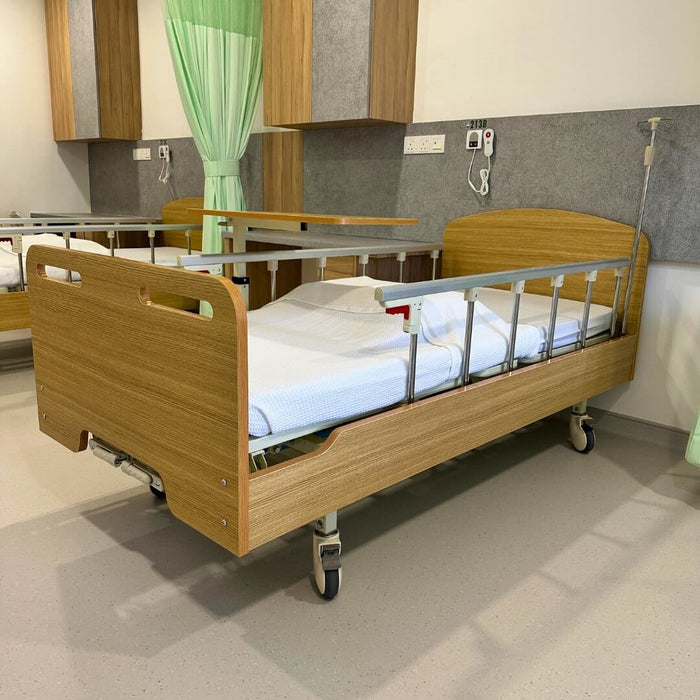 Wooden Hospital Bed 2 Crank Manual (Without Mattress )