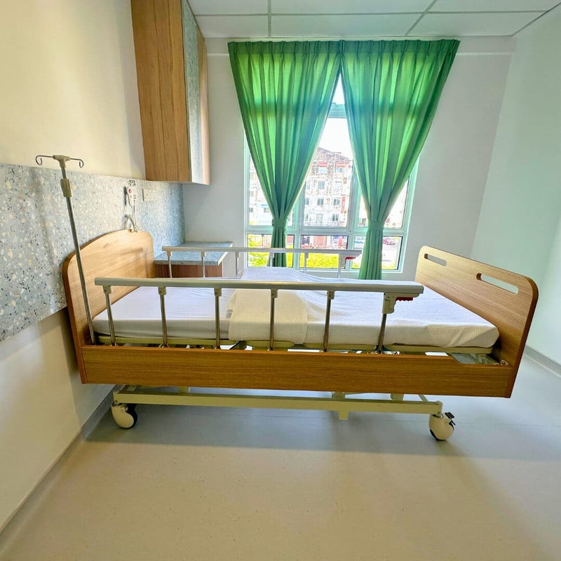 Manual Wooden 3 Crank Hospital Bed | AIM Healthcare