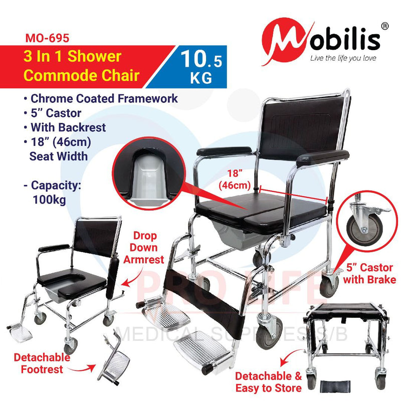 3-in-1 Commode Shower Chair