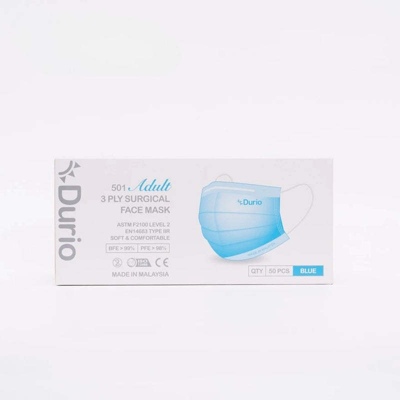 Durio 501 Adult 3 Ply Surgical Face Mask (50 Pcs)