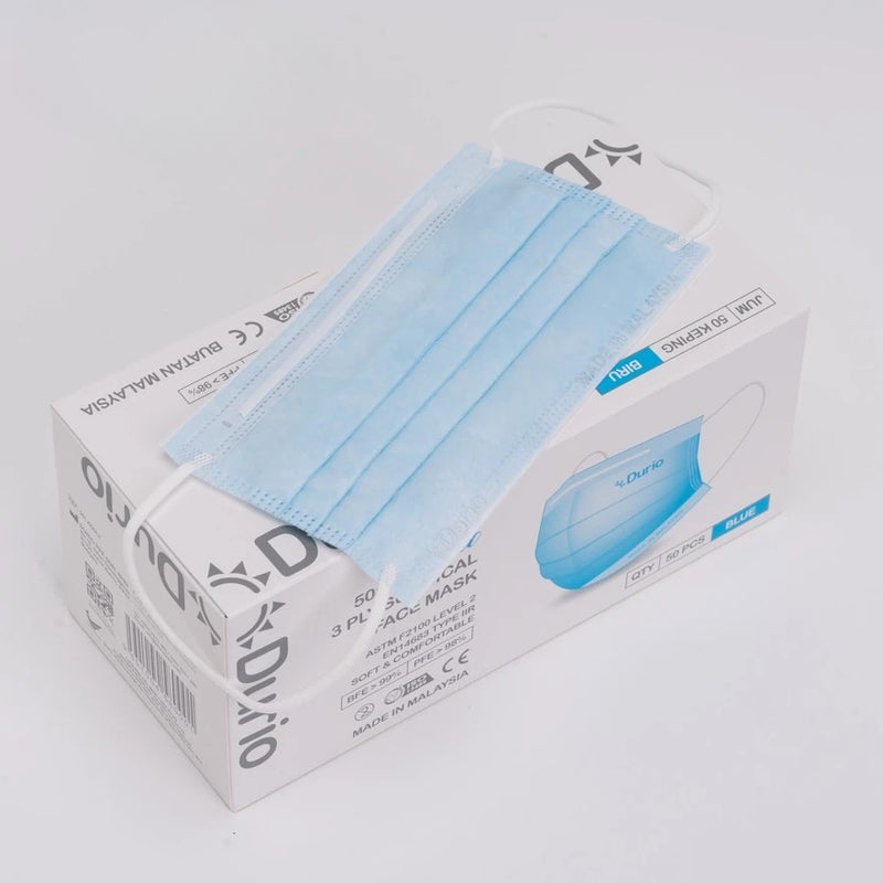 Durio 501 Adult 3 Ply Surgical Face Mask (50 Pcs)