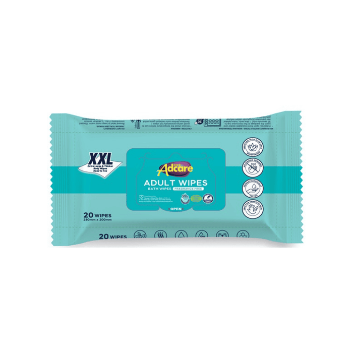 Adcare Fragrance Free Wipes Wet Tissue Body Wipes (20's)