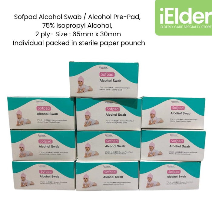 Alcohol Swab Pad 75% Alcohol Wipes |  Sofpad (100pcs/box)