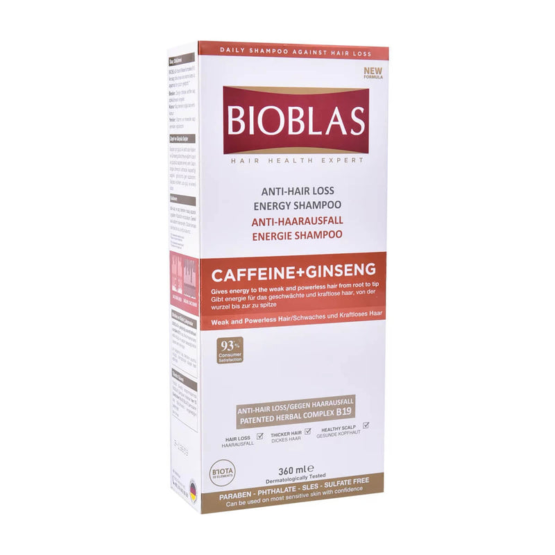 [New Arrival] BIOBLAS Anti-Hair Loss Energy Shampoo | Weak & Powerless Hair | CAFFEINE+GINSENG (360ML)
