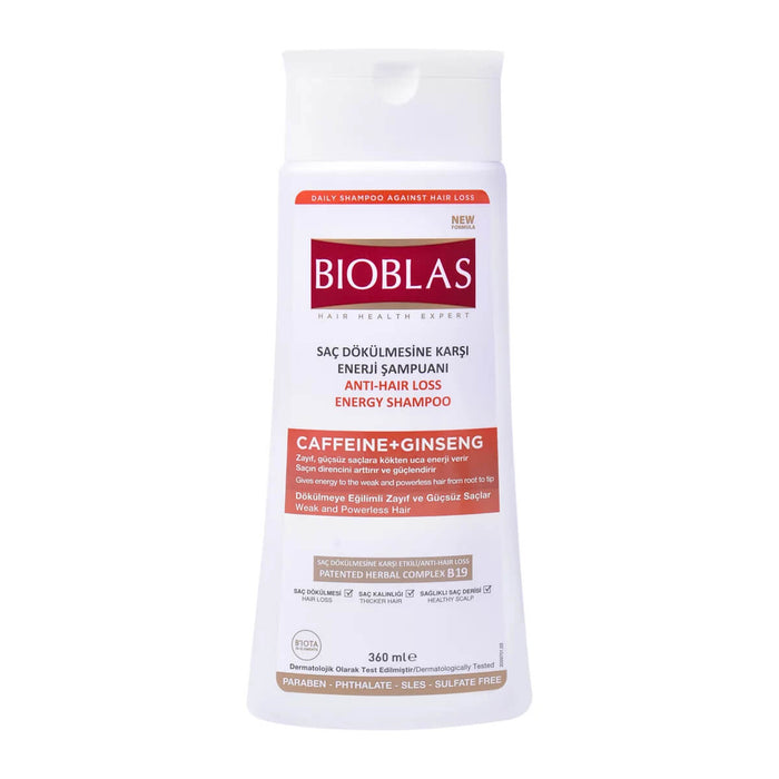 [New Arrival] BIOBLAS Anti-Hair Loss Energy Shampoo | Weak & Powerless Hair | CAFFEINE+GINSENG (360ML)
