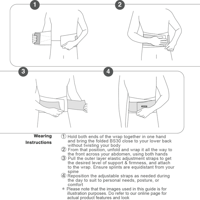 Low Back Fulcrum Wrap ComfyFit with Splint BS30 | BRACOO