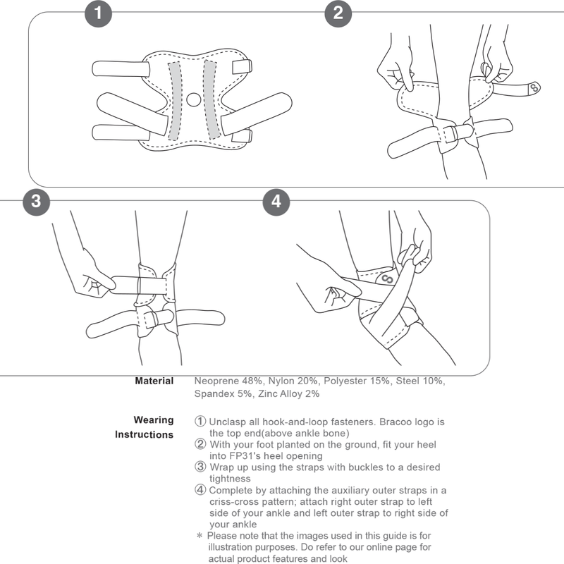 Ankle Fulcrum Pro Wrap Ergo Splint & Stabilizer FP31 | BRACOO