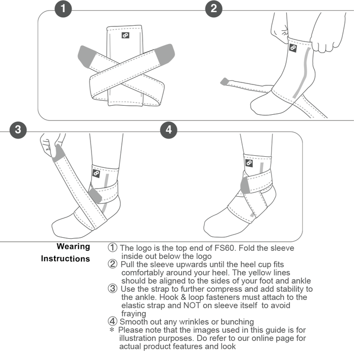 Ankle Airy Sleeve Breathable & 4-way stretch with Wrap (Piece) FS60 | BRACOO