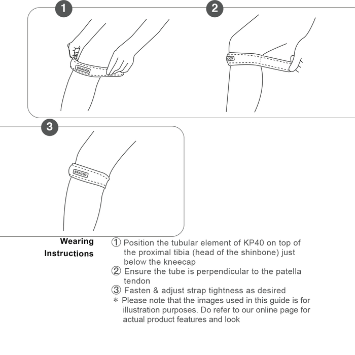 Knee Patella Fulcrum Wrap Easyfit with Cushion Tube KP40 | BRACOO