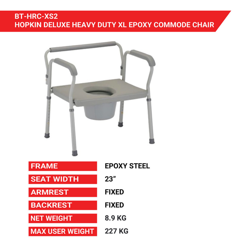 Deluxe Heavy Duty Xl Epoxy Commode Chair 23 inch