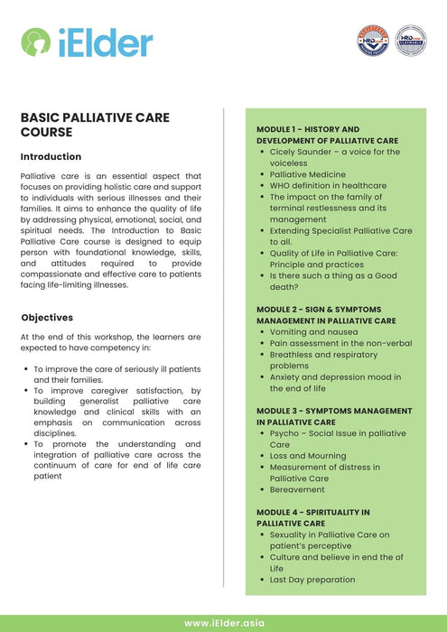 [HRD Corp Claimable] Basic Palliative Care Course