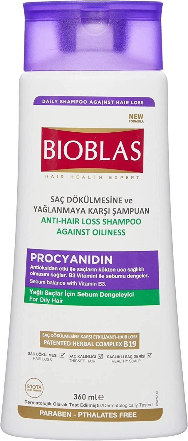 [New Arrival] BIOBLAS Herbal Shampoo For Hair Loss | For Oily Hair | PROCYANIDIN (360ML)