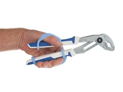 EazyHold 硅胶自适应辅助器适用于手部活动受限、脑瘫、中风的个人。 （蓝色两件装 5 1/4"）