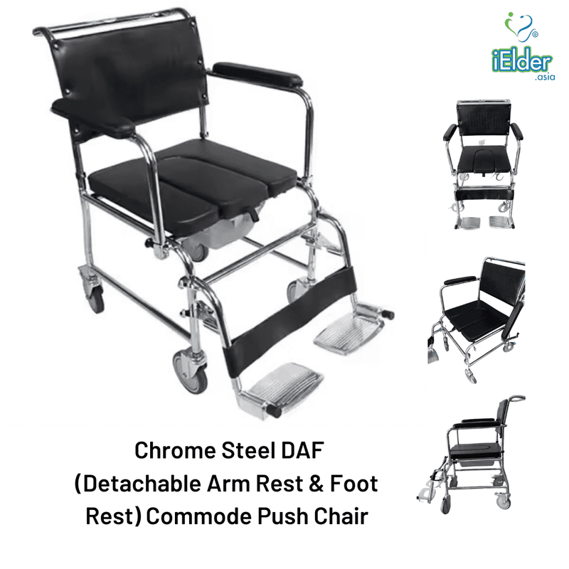 Chrome Steel DAF Commode Push Chair 18" | Fair