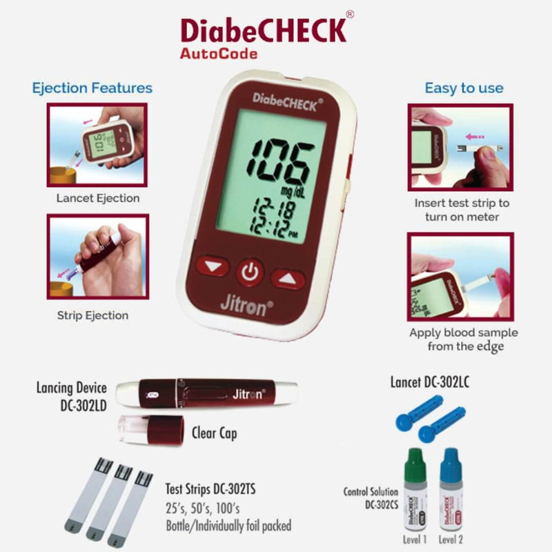 Diabecheck Glucometer Kit DC-302MS | Jitron