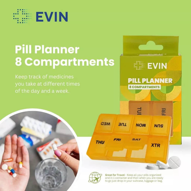 8 Compartments Pill Planner | EVIN