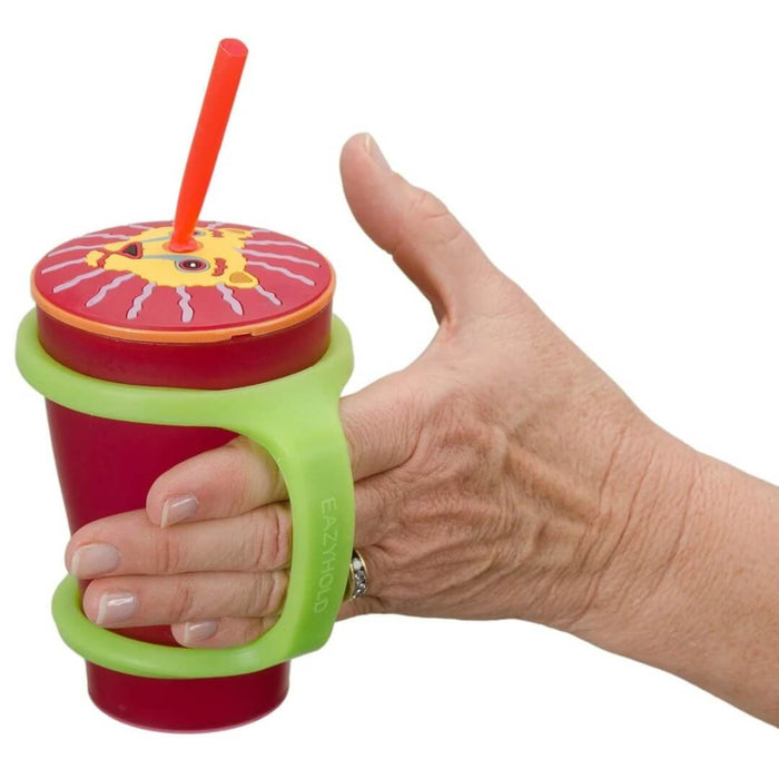 EazyHold Two Pack Sippy Cup Bottle Holder 7 1/2" - Universal Cuff, Silicone Adaptive Grip Aid