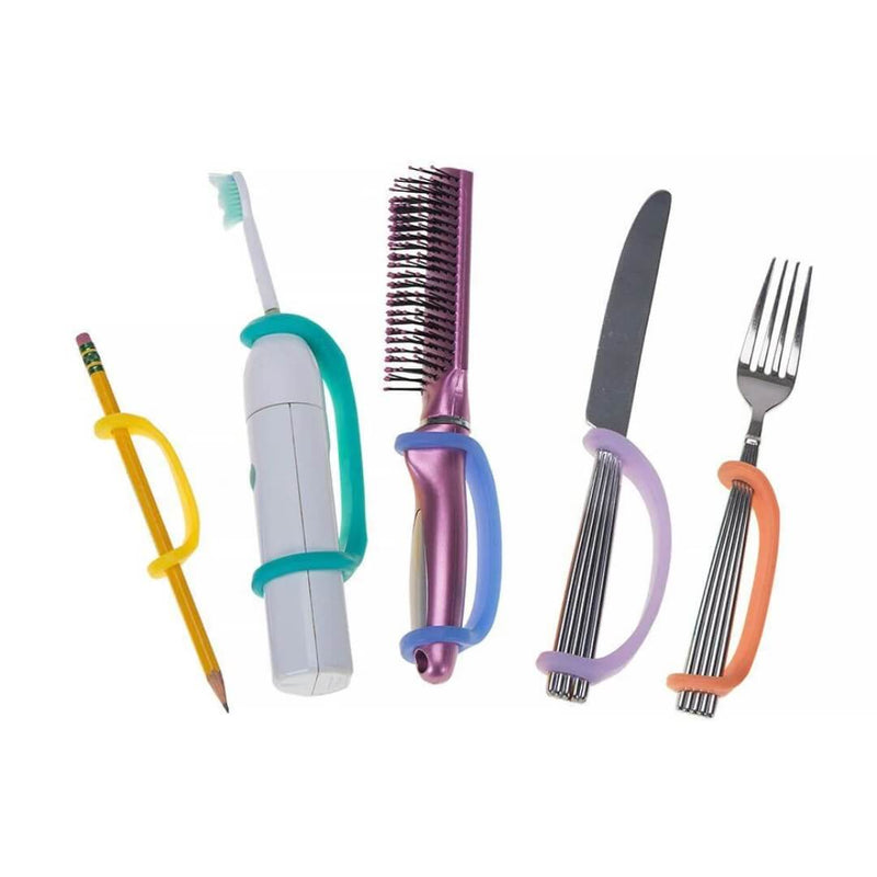 EazyHold 硅胶自适应辅助器具，适用于手部活动受限、脑瘫、中风的人士（青少年至成人 5 件装）