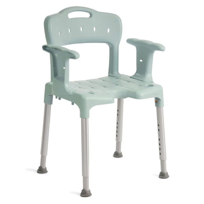 Shower Chair with arm supports Lagoon Green | Etac Swift