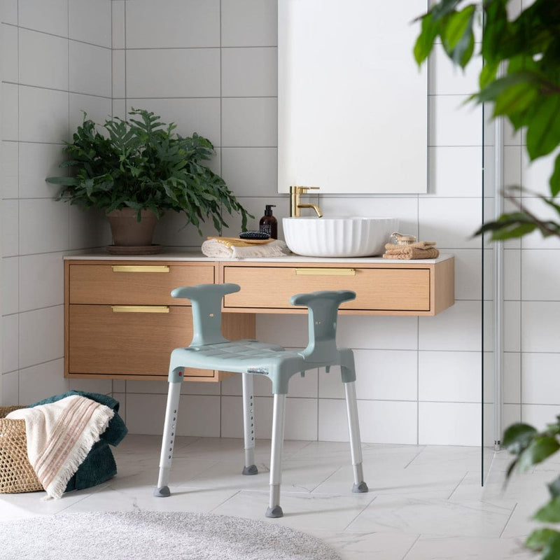 Shower Chair with Arm Supports Lagoon Green | Etac Swift