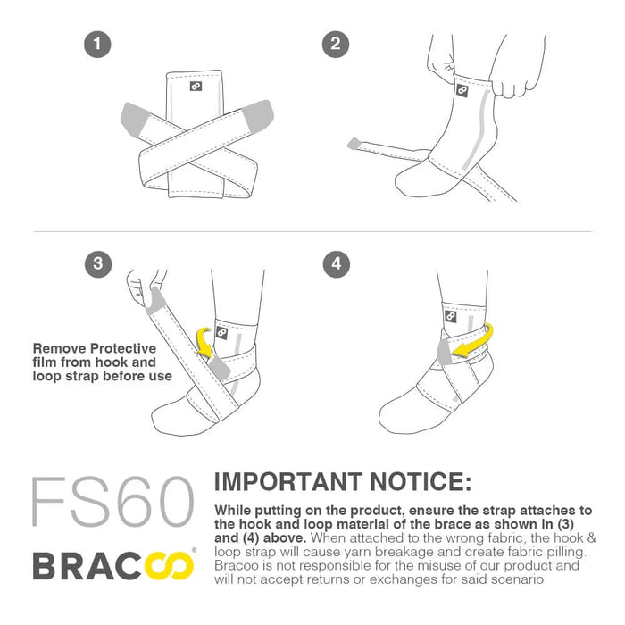 Ankle Airy Sleeve Breathable & 4-way stretch with Wrap (Piece) FS60 | BRACOO