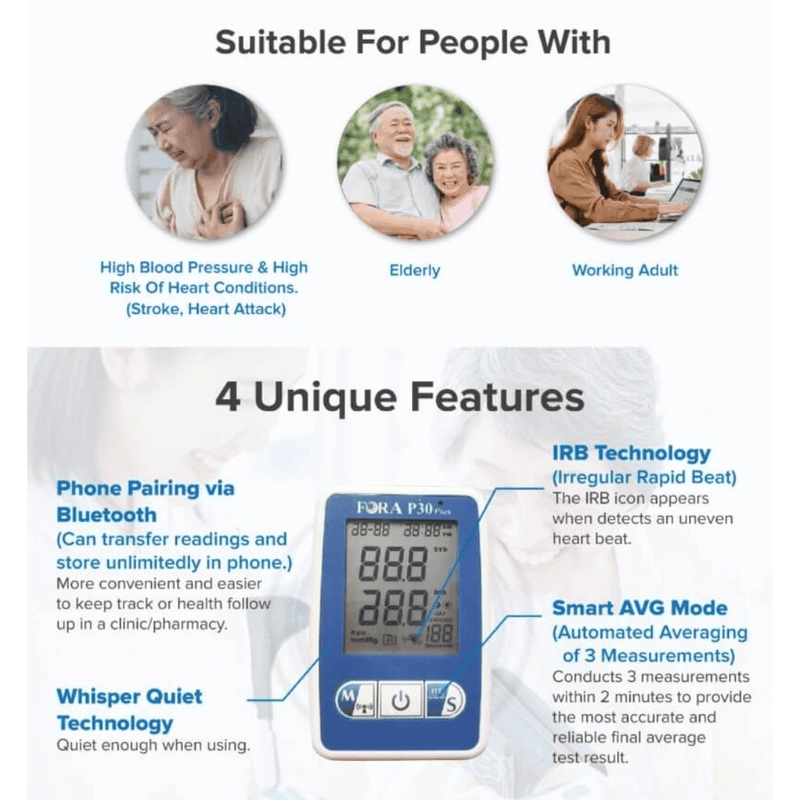 FORA P30 Plus Bluetooth Blood Pressure Monitor