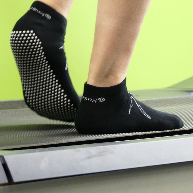 Anti Slip Safety Anklet Socks Short Black | Gripsox