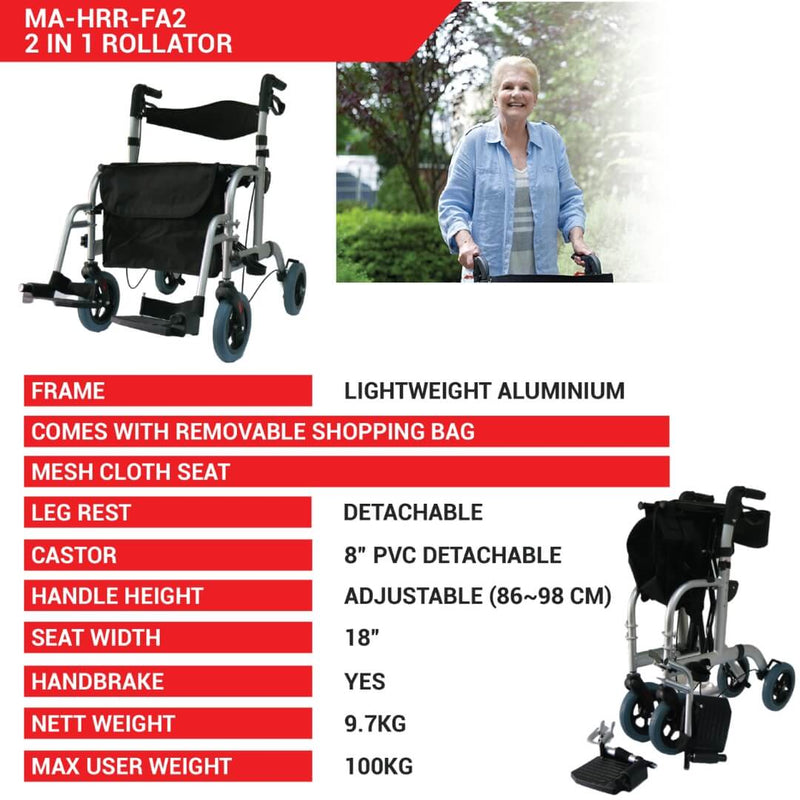 Deluxe Rollator With Legrest