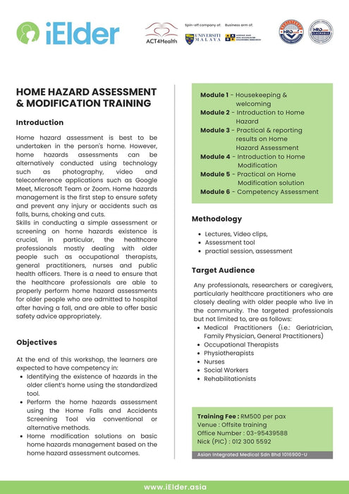[HRD Corp Claimable] Home Hazard Assessment & Modification Training