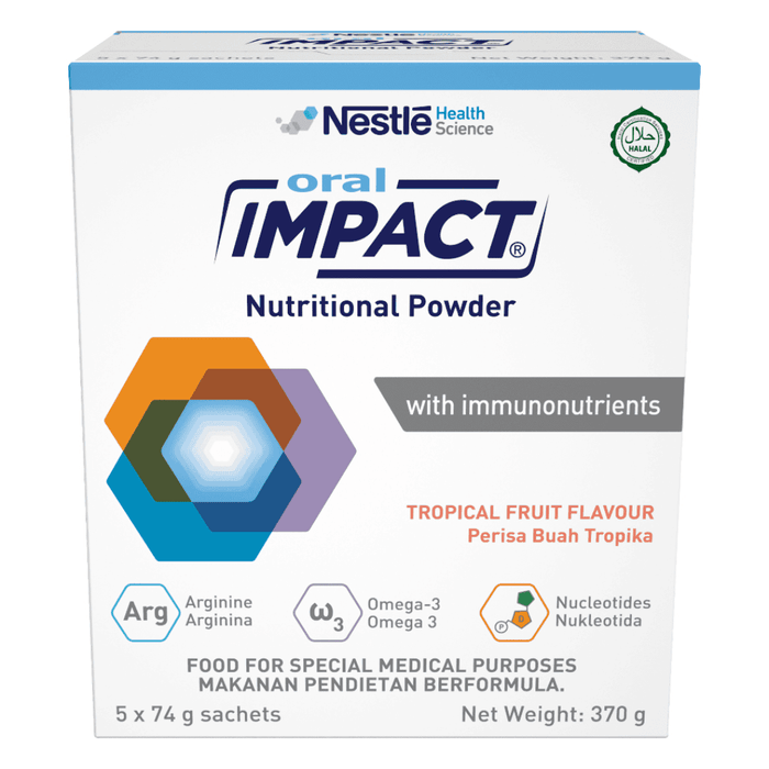 Oral Impact Nutritional Powder - Tropical Fruit Flavour  (5's x 74g) | Nestle