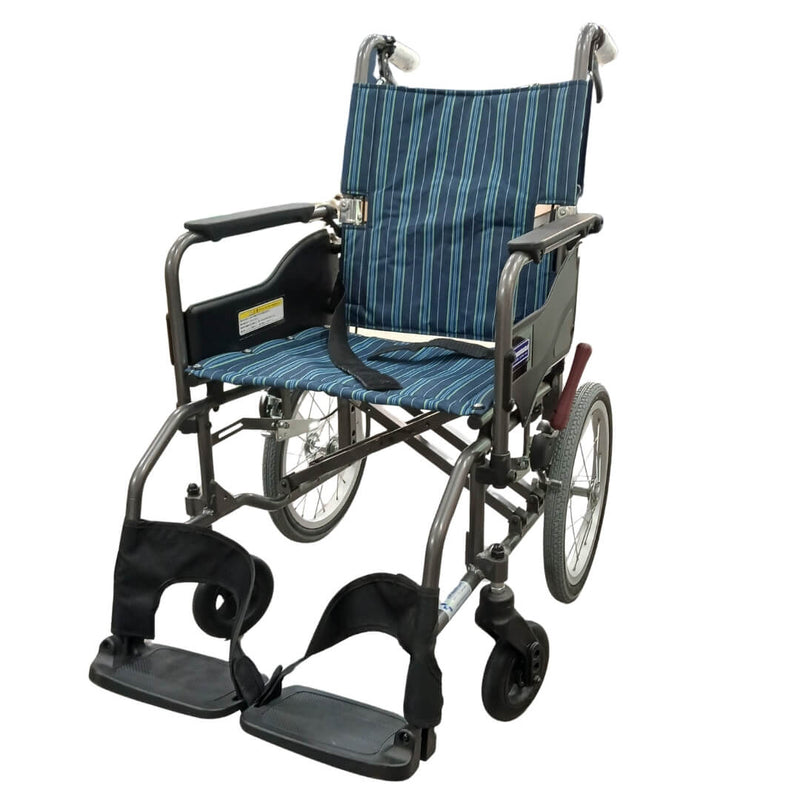 Adjustable Height Elevating Wheelchair KMD-S16-45 Blue Stripe | Kawamura