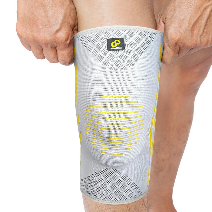 Knee Fulcrum Sleeve Breathable with Ergonomic Cushion Pad (pair) KS91 | BRACOO