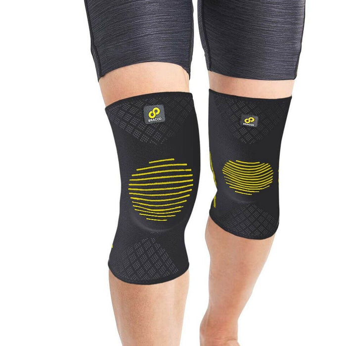 Knee Fulcrum Sleeve Breathable with Ergonomic Cushion Pad (pair) KS91 | BRACOO