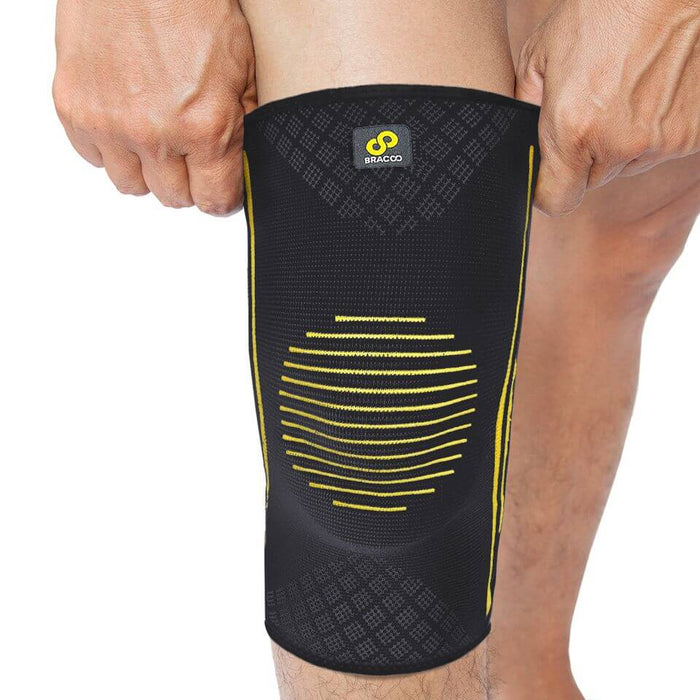 Knee Fulcrum Sleeve Breathable with Ergonomic Cushion Pad (pair) KS91 | BRACOO