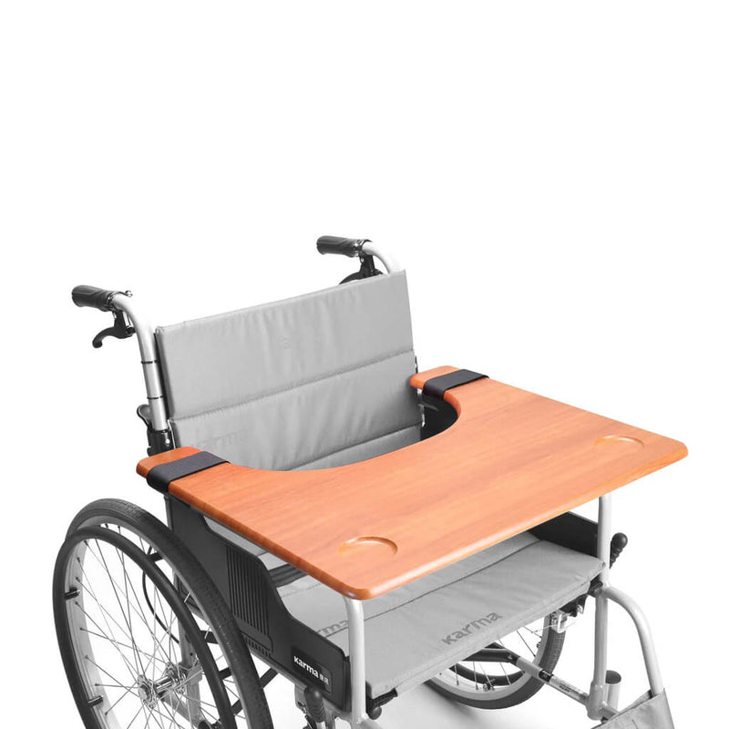 Wooden Wheelchair Tray With 2 Cup Holder Accessories