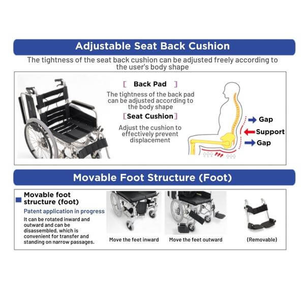 Detachable Armrest and Footrest DAF Pushchair KA816-45 | Kawamura