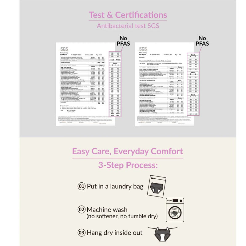 Comfortable high-waist incontinence underwear for active aging
