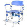 Mobile Aluminium Shower & Commode With Swingback Armrest and Footrest