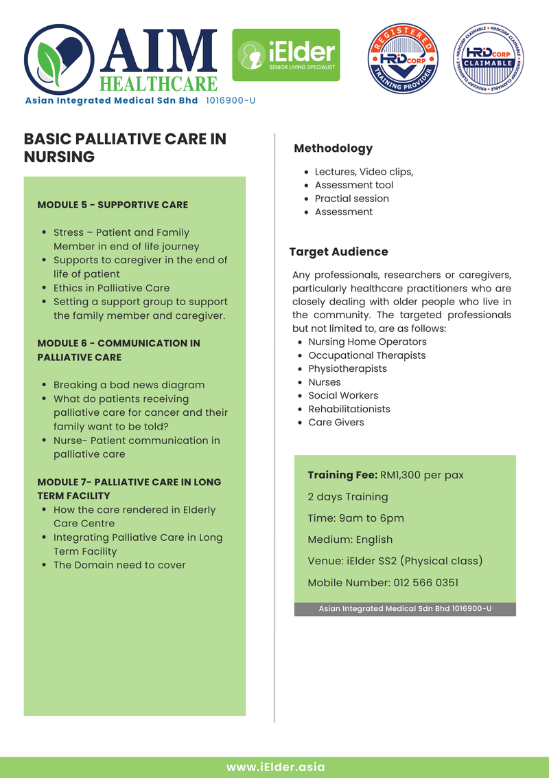 [HRD Corp Claimable] Basic Palliative Care Course (24-25 July 2025)