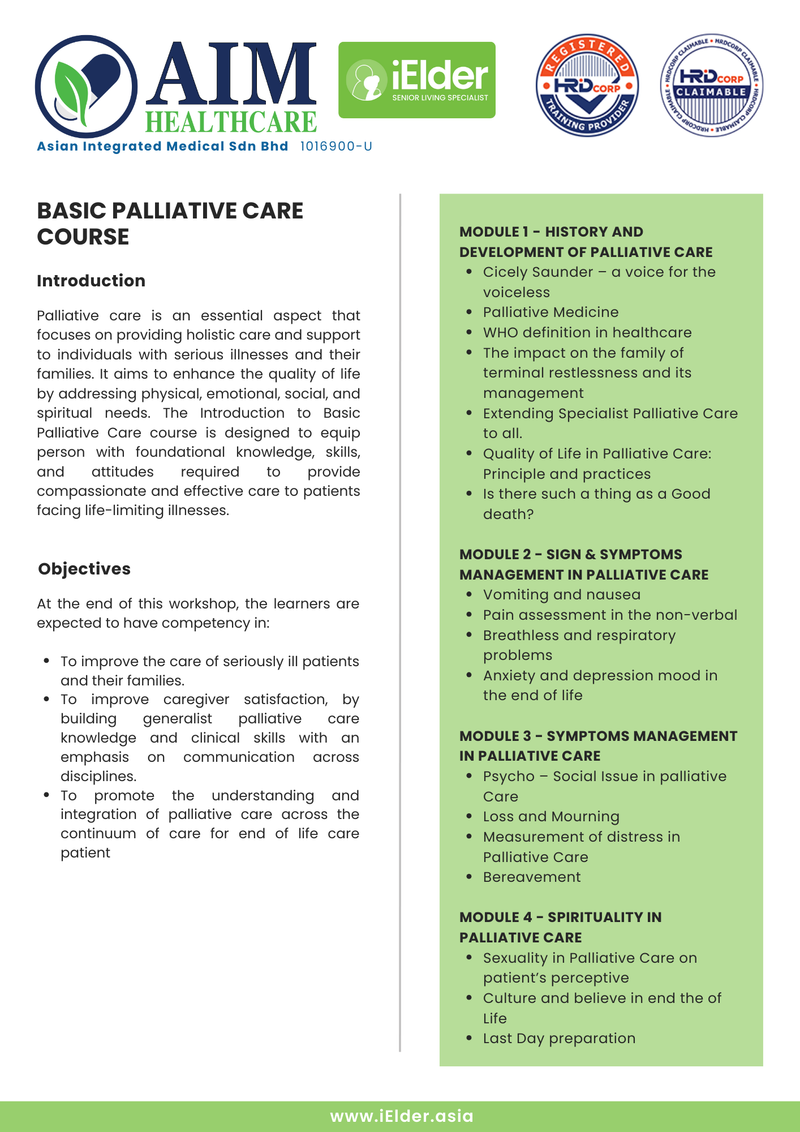 [HRD Corp Claimable] Basic Palliative Care Course (24-25 July 2025)