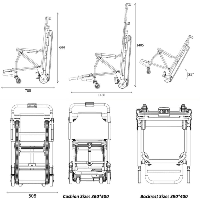 [Rental] Portable Stair Climbing Wheelchair A2 | iElder