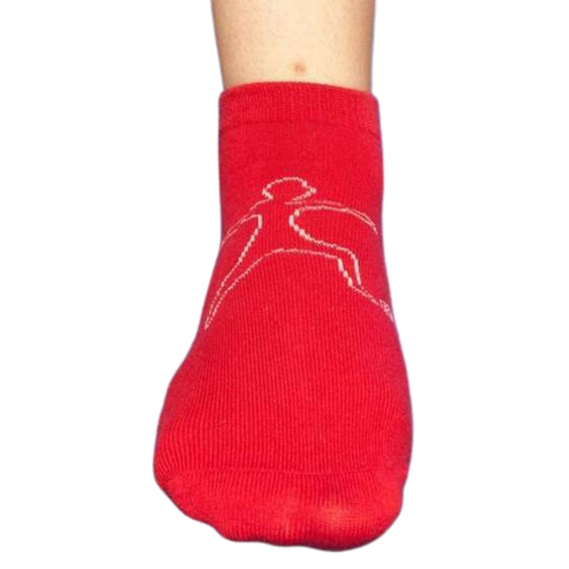 Anti Slip Safety Anklet Socks Short Red | Gripsox