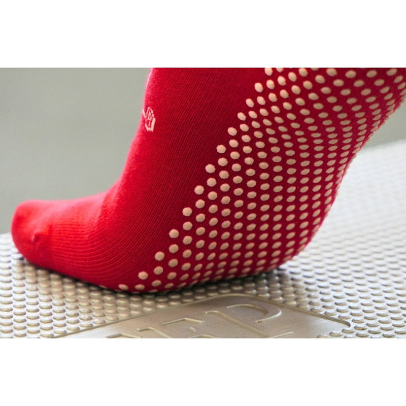 Anti Slip Safety Anklet Socks Short Red | Gripsox