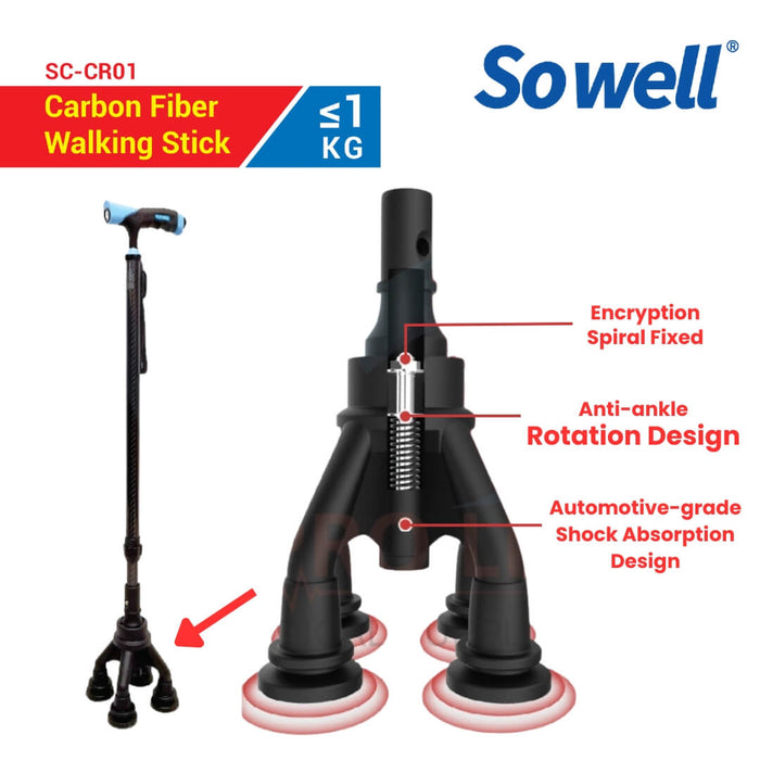 Sowell Carbon Fiber / Aluminium Walking Stick (SC-CR01/SC-CR02)